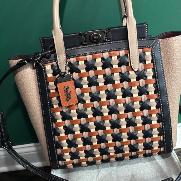 Coach Woven Leather Tote - Picture 2 of 5